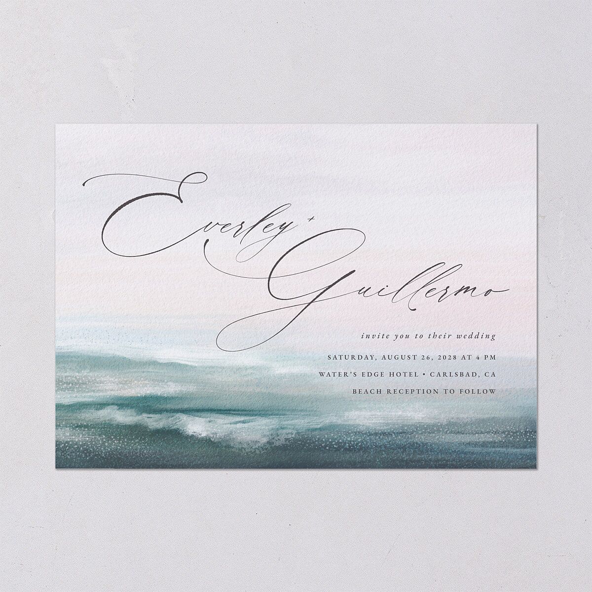 Abstract Beach Wedding Invitations — view 2