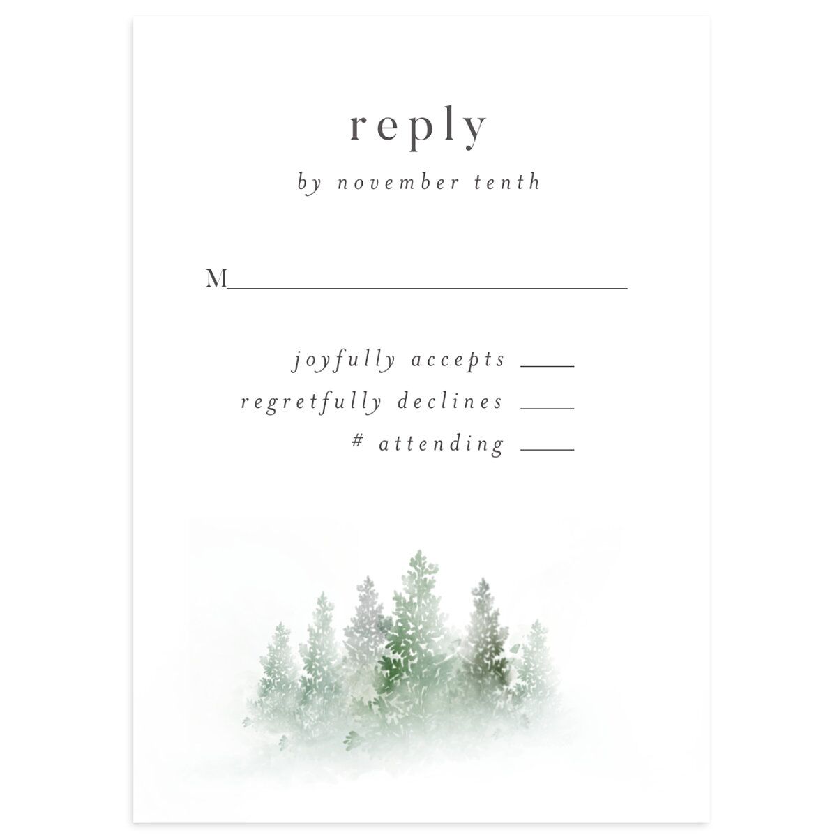 Mountain Mist Wedding Response Cards