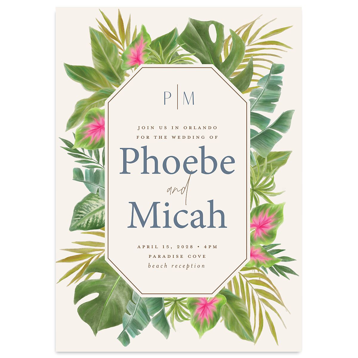 Tropical Frame Wedding Invitations