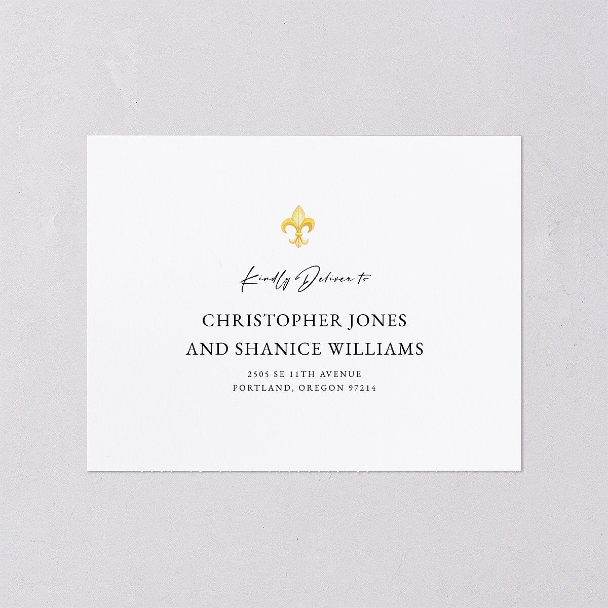 New Orleans All-in-One Wedding Invitations Dark Night Signature Light Both Recipient and Return Addresses No