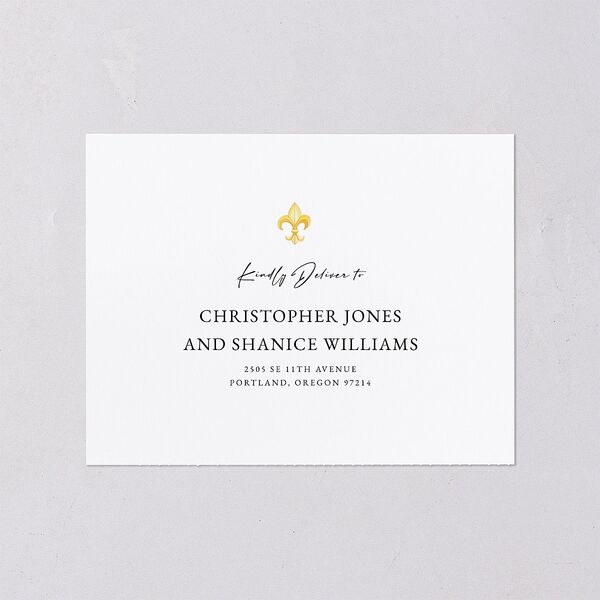 New Orleans All-in-One Wedding Invitations Dark Night Signature Light Both Recipient and Return Addresses No