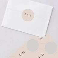 Monogram Arch Wedding Stickers Champagne Circle