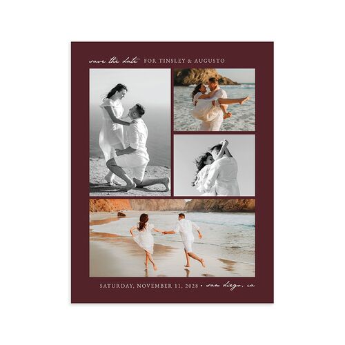 Romantic Gallery Save the Date Petite Cards Merlot Signature smooth Blank No Standard
