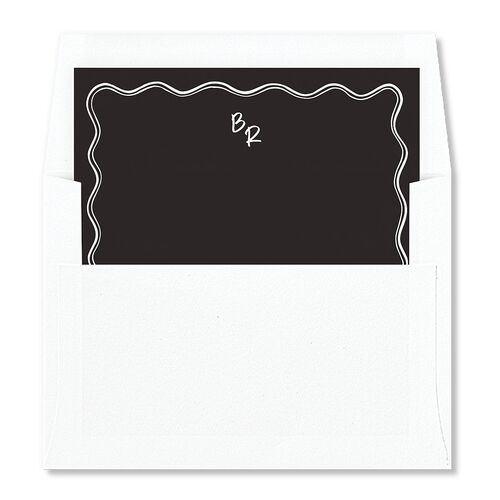 Modern Hand Drawn Wavy Frame Envelope Liners Licorice Standard
