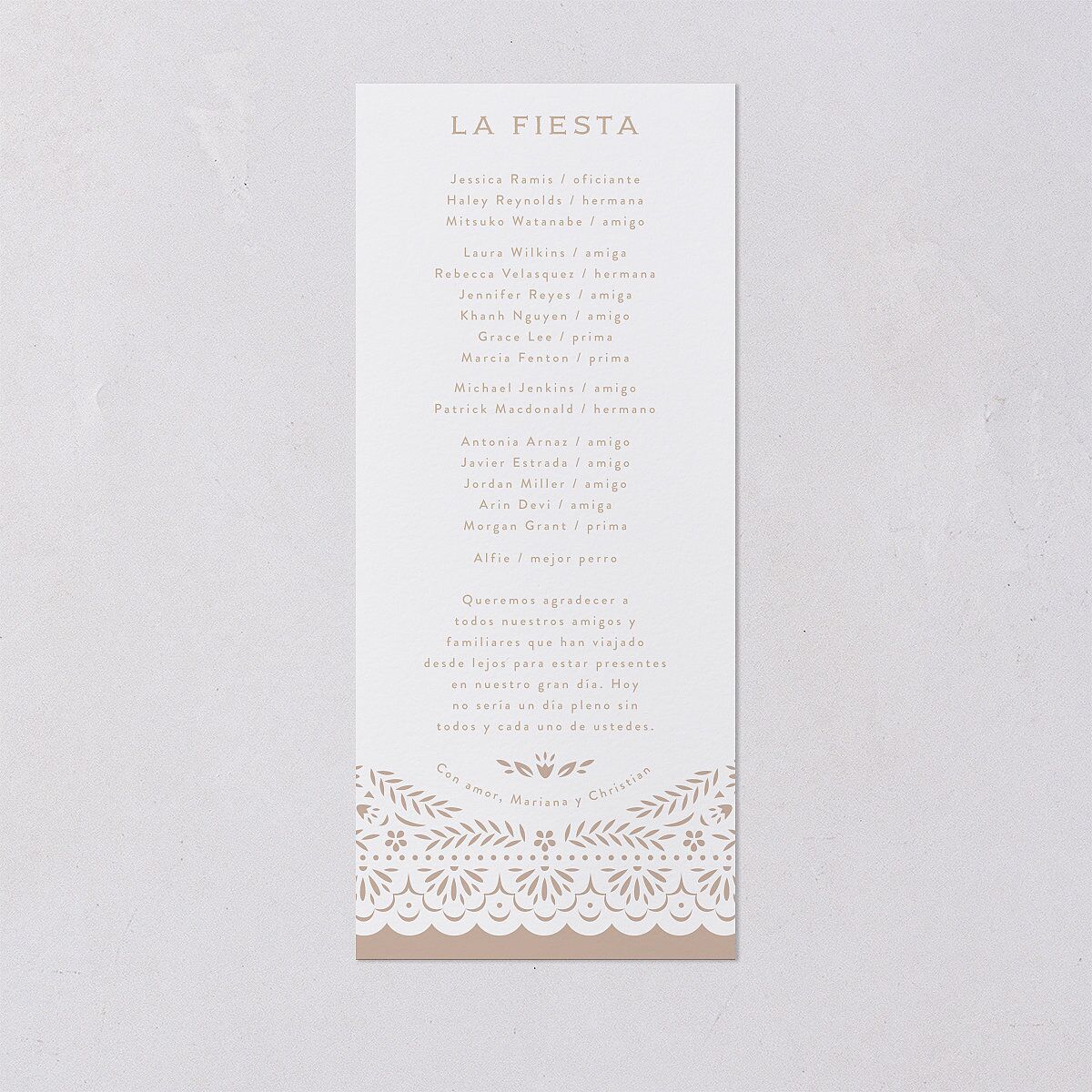 Papel Picado De Mexico Wedding Programs Taupe Signature