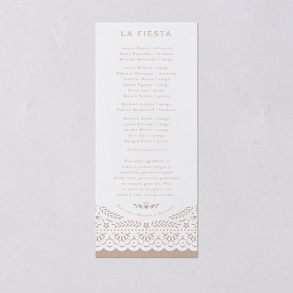 Papel Picado De Mexico Wedding Programs Taupe Signature