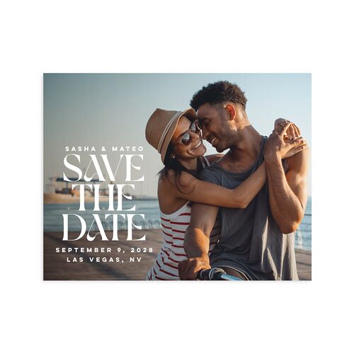 Retro Sunburst Save the Date Petite Cards Lily Signature smooth Blank No Standard
