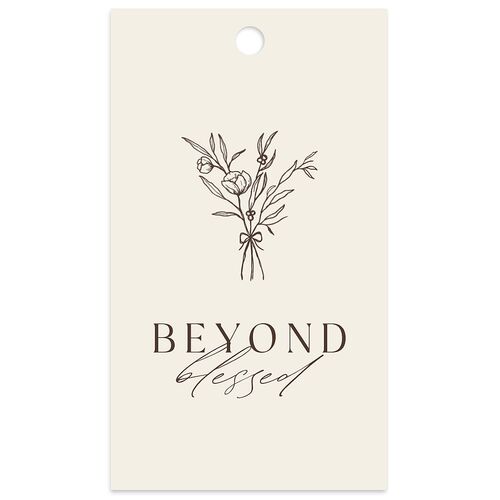 Simple Boho Flowers Favor Gift Tags Champagne Signature