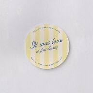 Cabana Stripes Bridal Shower Wedding Day Coasters Lemon Cardboard Circle