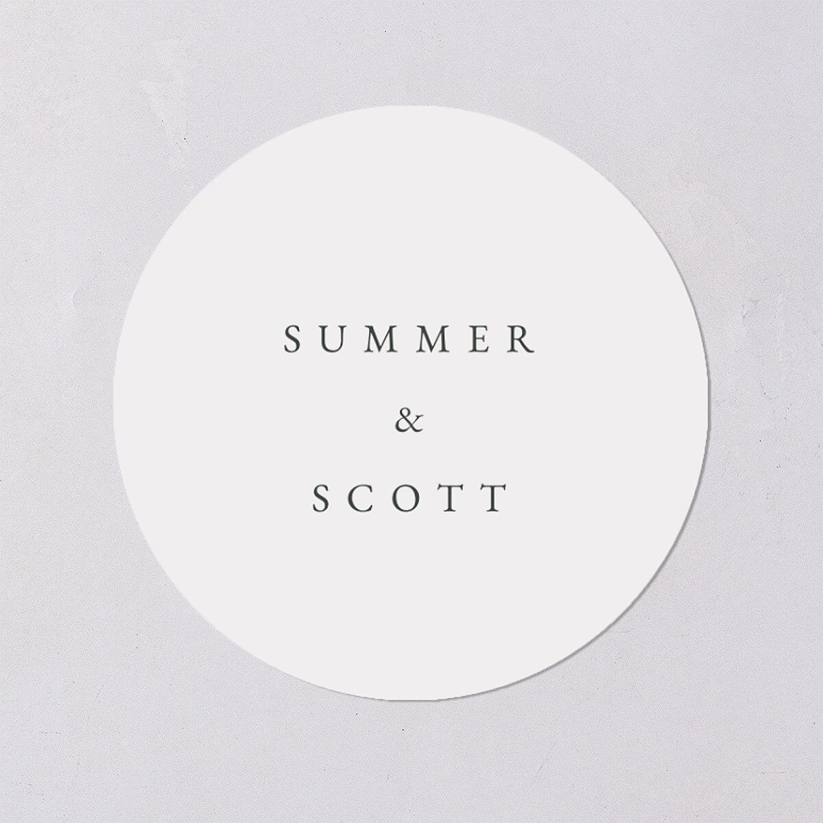 Delicate Greenery Wedding Stickers Pure White Circle