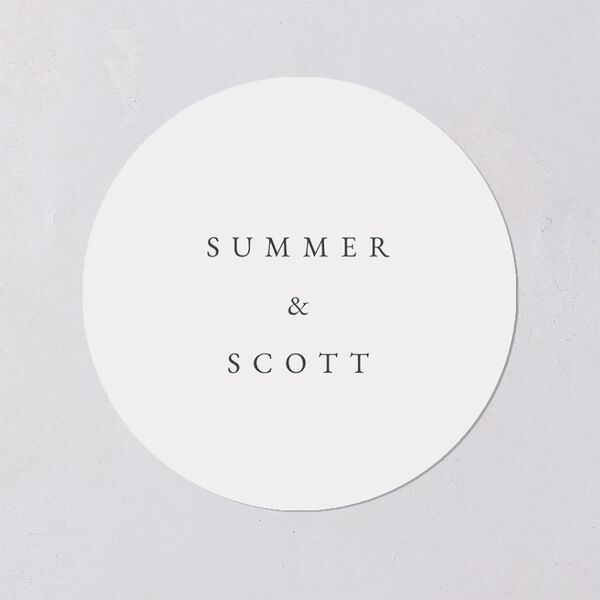 Delicate Greenery Wedding Stickers Pure White Circle