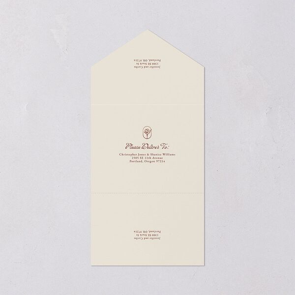 Vintage Romantic Photo All-in-One Wedding Invitations Copper Signature Light Both Recipient and Return Addresses No