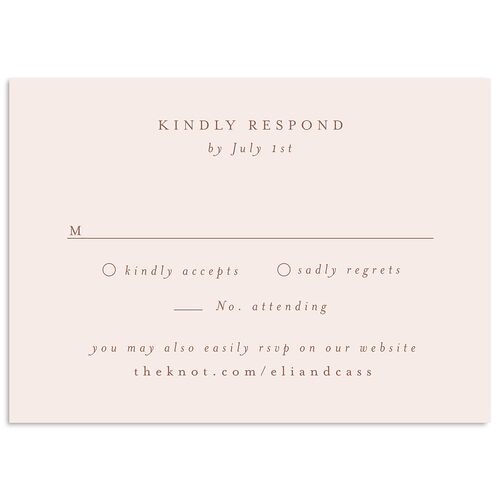 Triptych Photo Wedding Response Cards Pink Cotton Signature Standard
