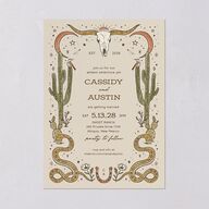 Southwestern Nouveau Wedding Invitations Umber Signature Blank No Standard