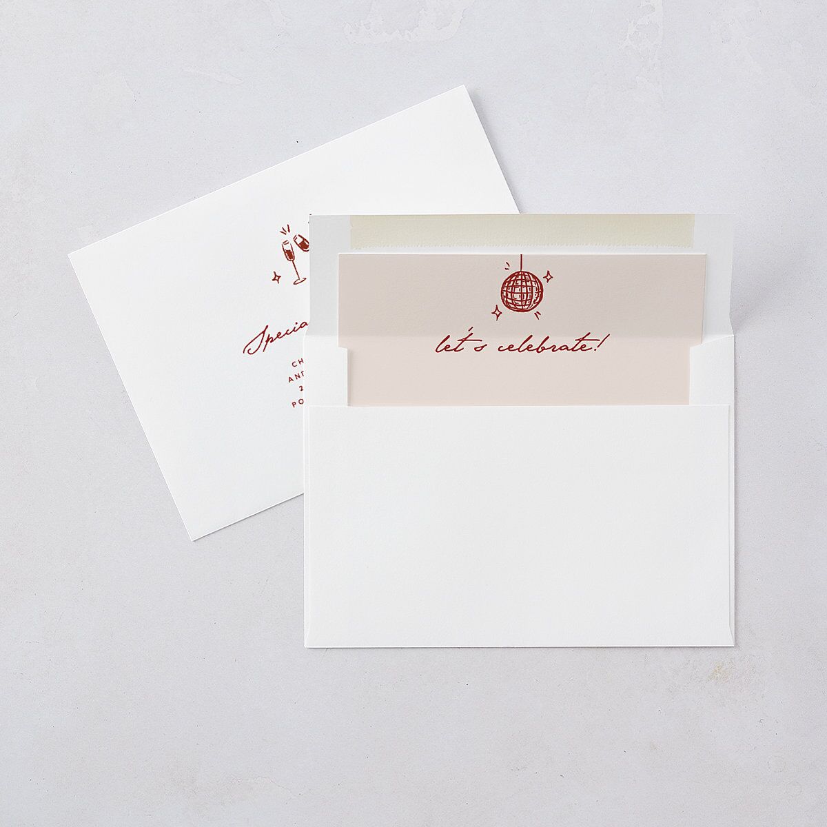 Hand Drawn Cake Bridal Shower Invitations Red Clay Signature Blank Ticket