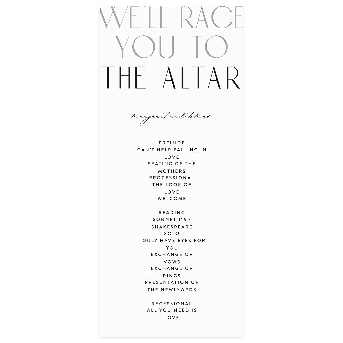 Real Talk Wedding Programs