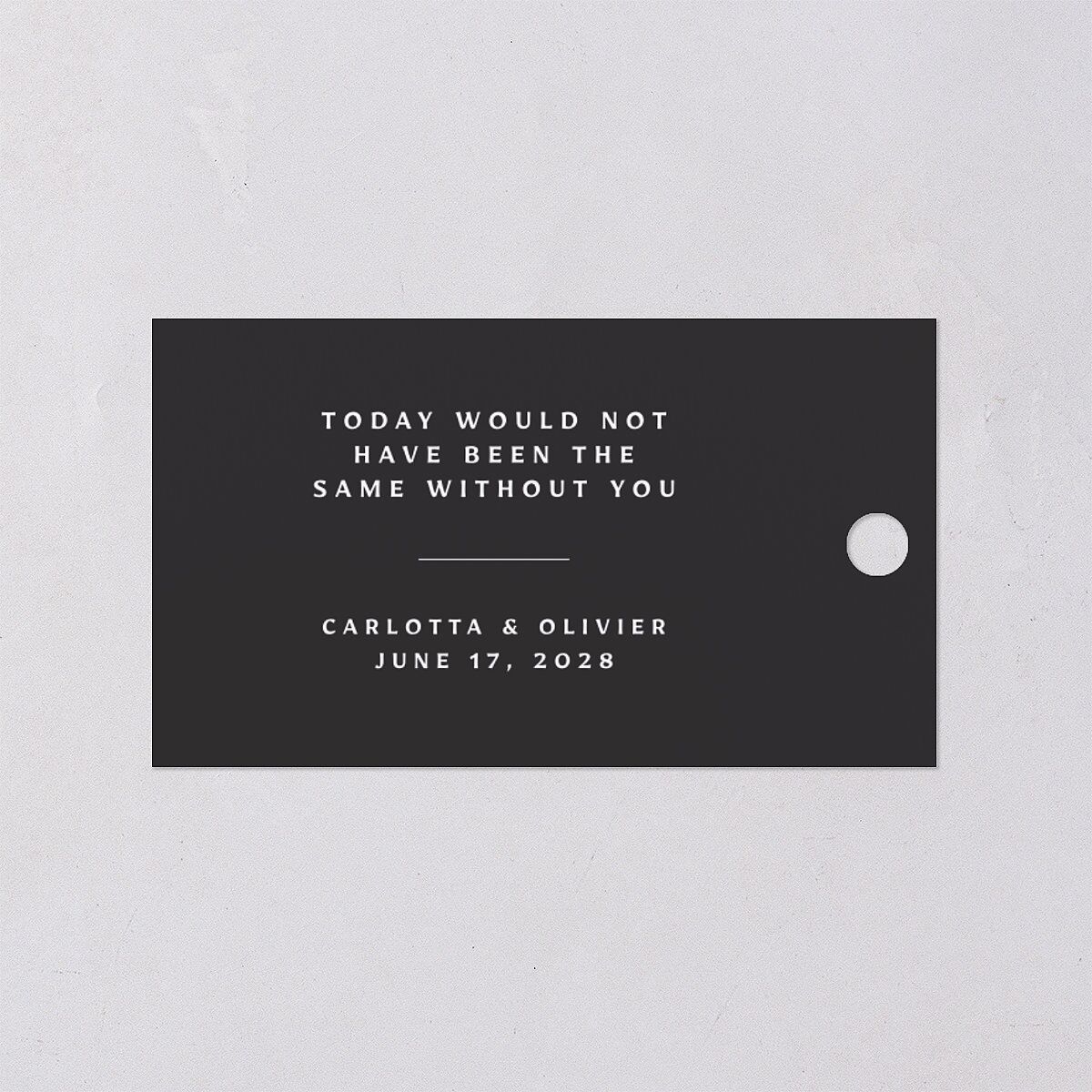 Simply Classic Favor Gift Tags Charcoal Signature