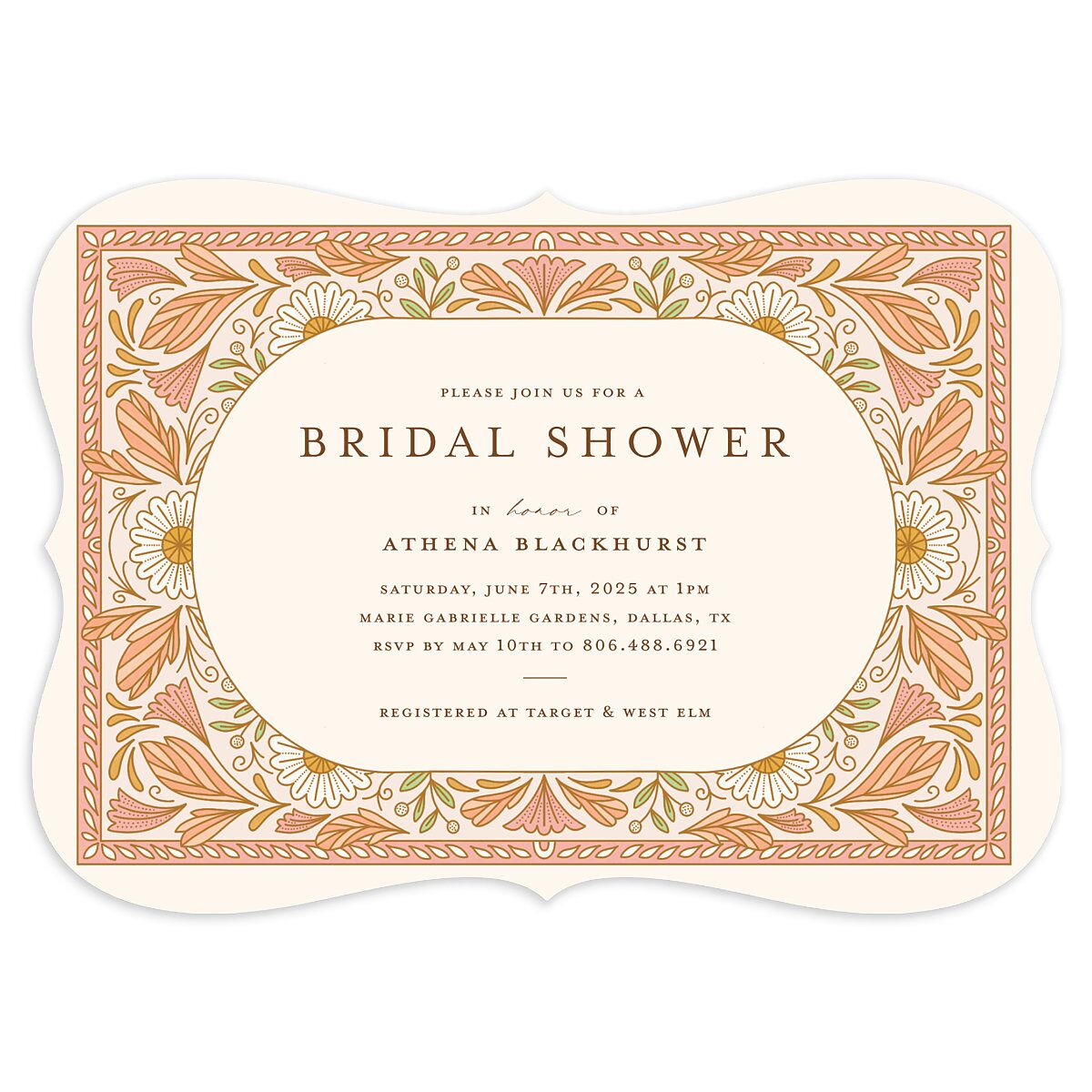 Intricate Vintage Bridal Shower Invitations