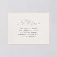 Graceful Botanical Foil All-in-One Wedding Invitations Greenery Signature Light Both Recipient and Return Addresses No