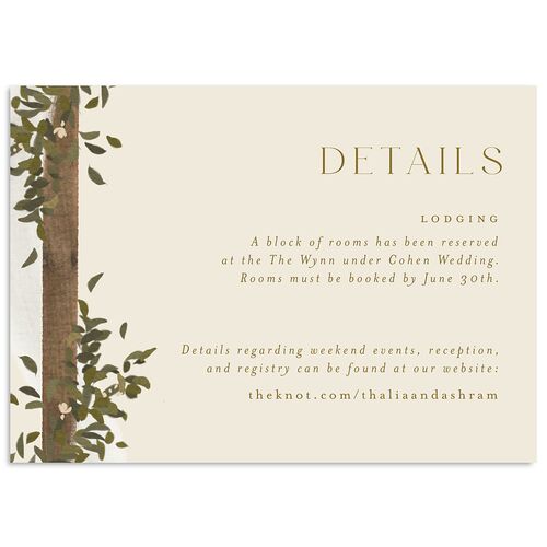 Graceful Chuppah Wedding Event Detail Cards Driftwood Signature Standard