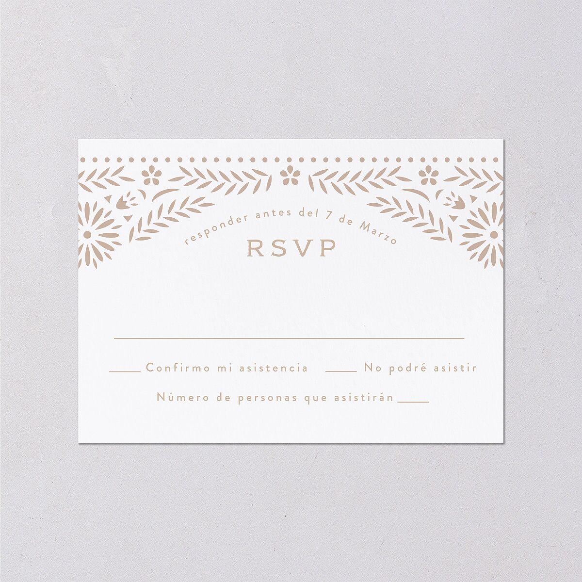 Papel Picado De Mexico Wedding Response Cards Taupe Signature Standard
