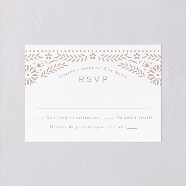 Papel Picado De Mexico Wedding Response Cards Taupe Signature Standard