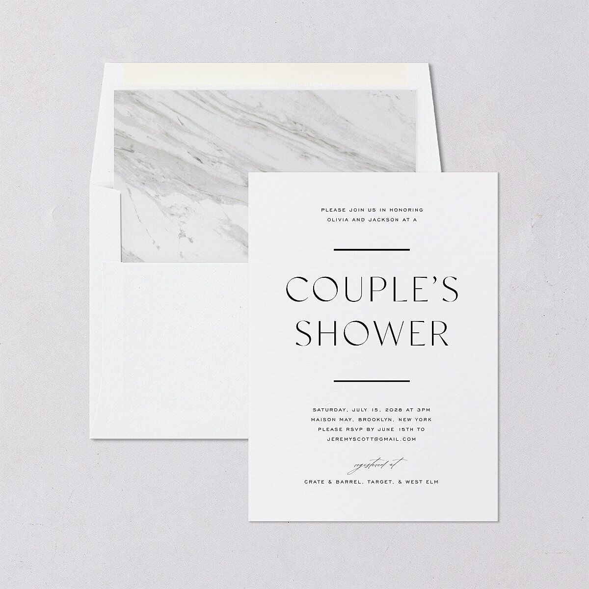Just Us Bridal Shower Invitations Pure White Signature Blank Standard
