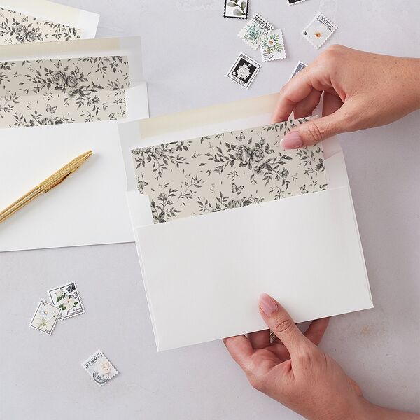 Rose Crest Photo Envelope Liners Linen Standard