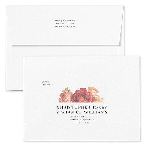 Vintage Awkward Photo Hearts Save The Date Card Envelopes White Barely Peach Both Recipient and Return Addresses Signature Standard