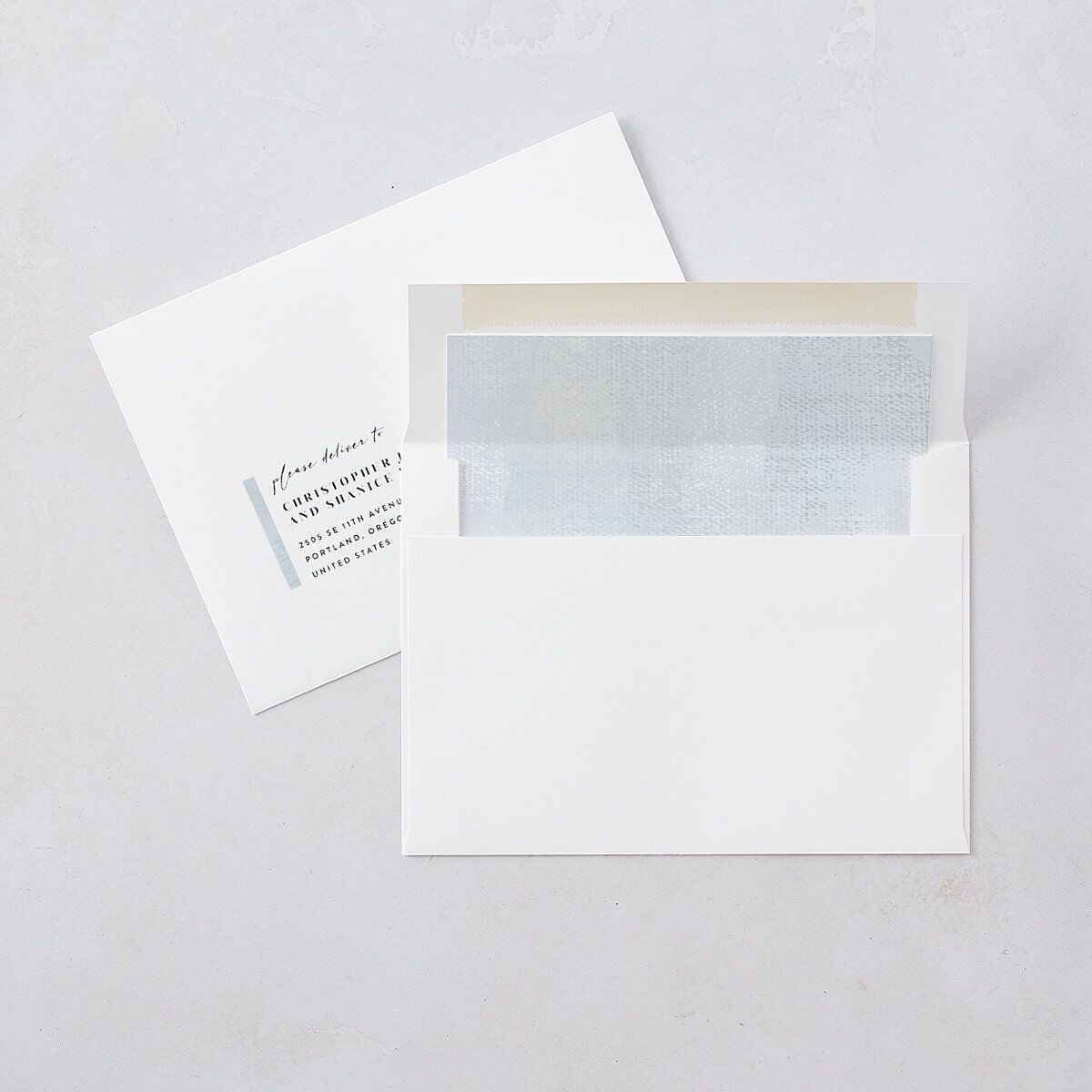 Minimal Accent Wedding Invitation Pale Blue Signature Blank No Standard