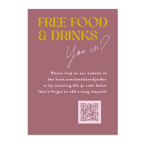 Wedding of the Century QR Code RSVP Cards Mauve Signature Standard