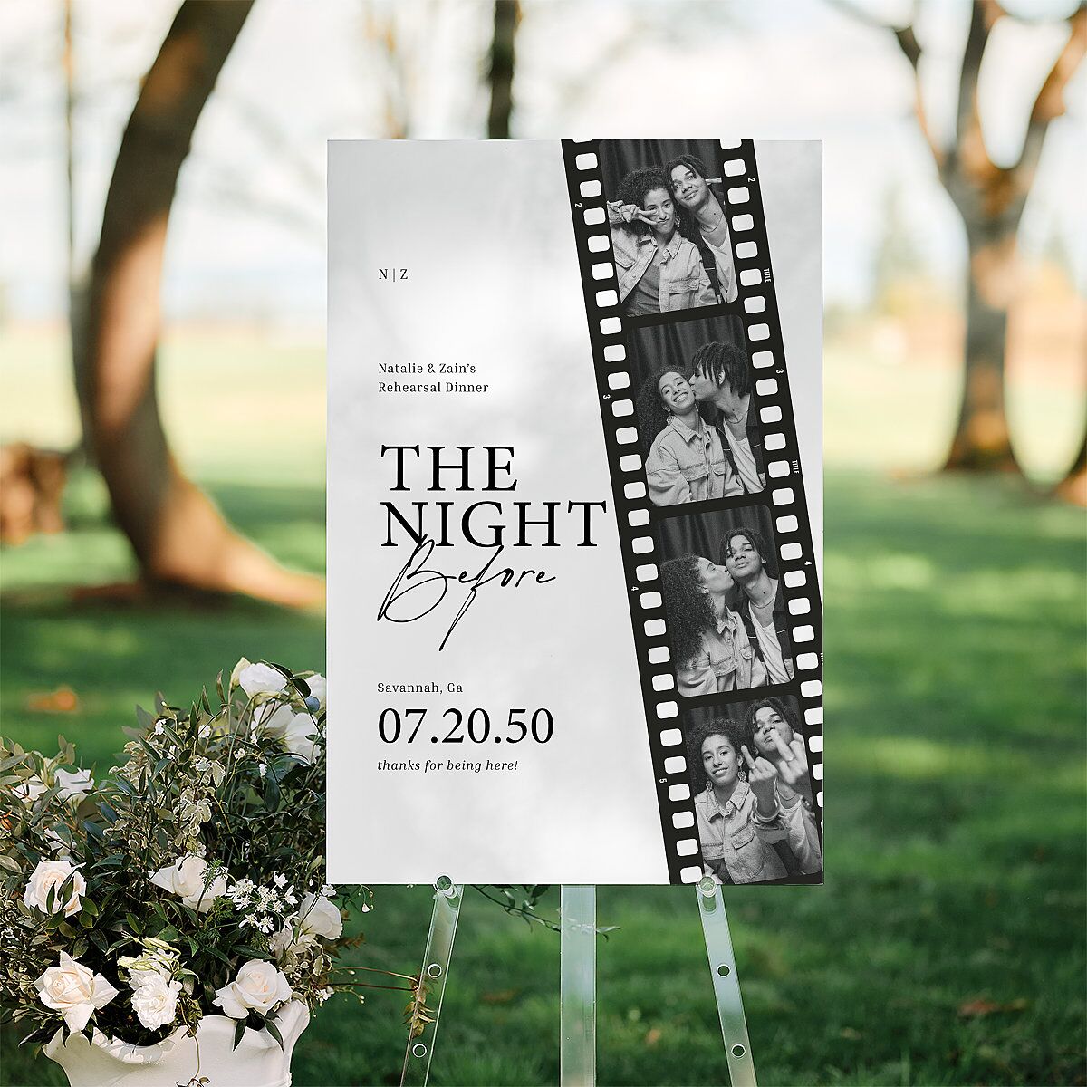 The Night Before Vintage Film Reel Photo Strip Standard Welcome Sign Large Pure White Standard Indoor Foam Core L Welcome