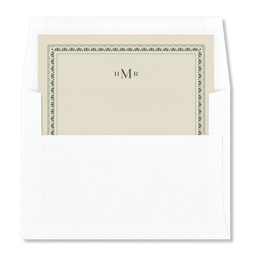 Antique Scallop Frame Envelope Liners Hunter Green Standard