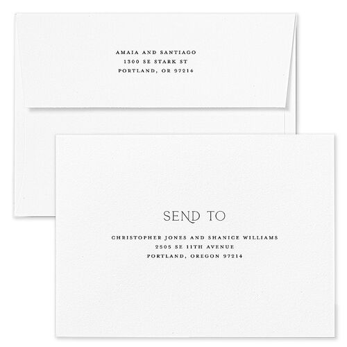 Rustic Bouquet Bridal Shower Invitation Envelopes White Standard Apricot Both Recipient and Return Addresses Signature
