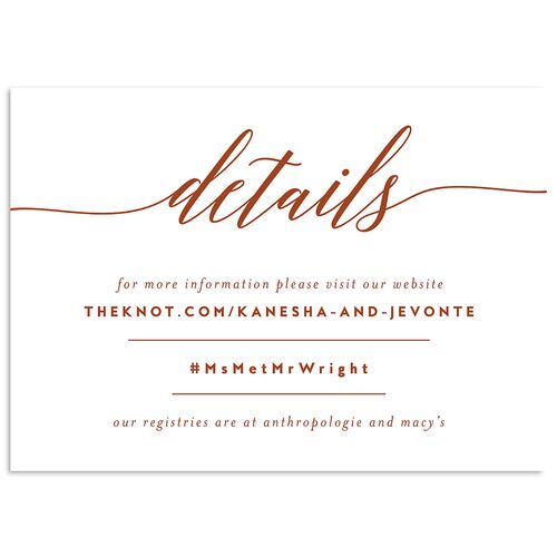 We Do Wedding Event Detail Cards Copper Signature Standard