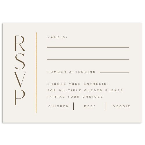 On This Day Wedding Response Cards Gold Fawn Signature Standard