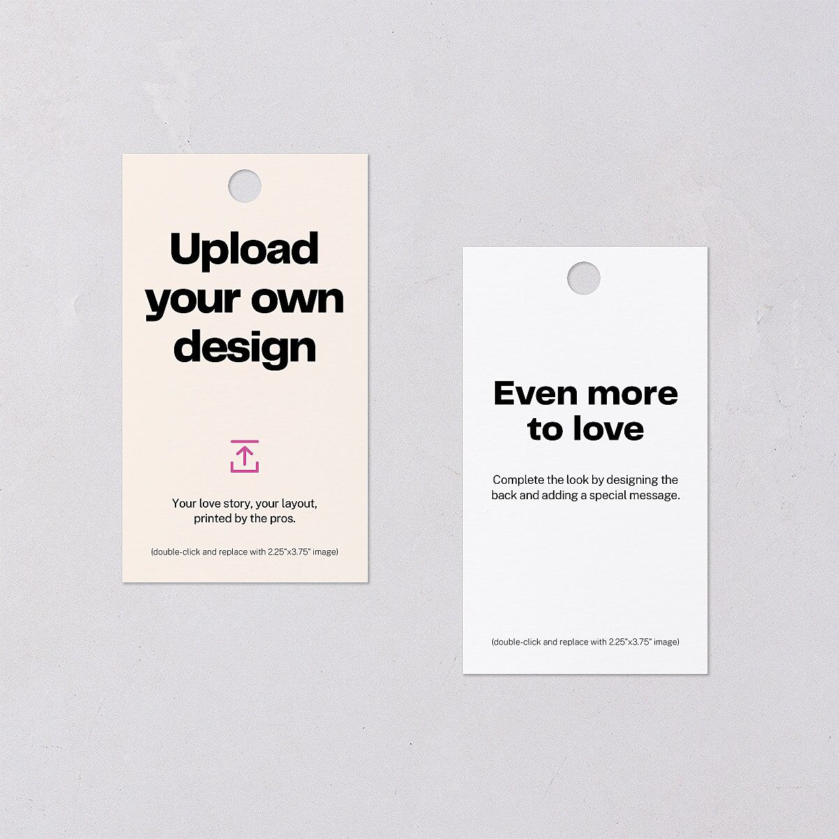 Upload Your Own Design Portrait Photo Gift Tags Pure White Signature