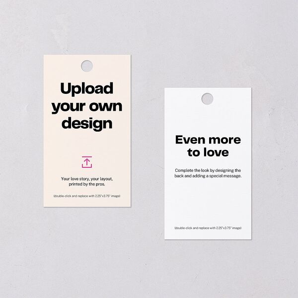 Upload Your Own Design Portrait Photo Gift Tags Pure White Signature