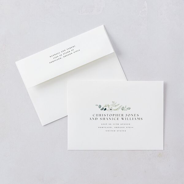 Elegant Anemone Wedding Invitations Ice Blue Signature Blank No Standard