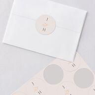 Autumn Frame Wedding Stickers Raw Sienna Circle