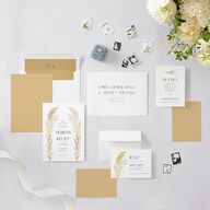 Regal Pampas Wedding Invitations Gold Pure White Signature Blank No Standard