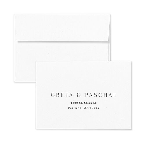 Lavish Palm Wedding Response Card Standard Envelopes Kraft Taupe Return Address Signature Standard