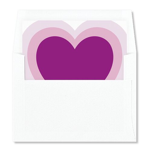 Modern Retro Hearts Envelope Liners Lavender Standard