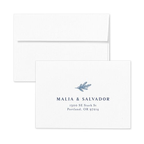 Etched Mountains Wedding Response Card Standard Envelopes White Moody Blue Return Address Signature Standard