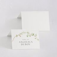 Fairytale Eucalyptus Foil Place Cards Pure White Gold Signature
