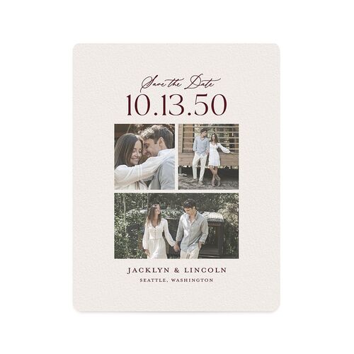 Elegant Vintage Images Save The Date Magnets Burgundy Magnet Paper