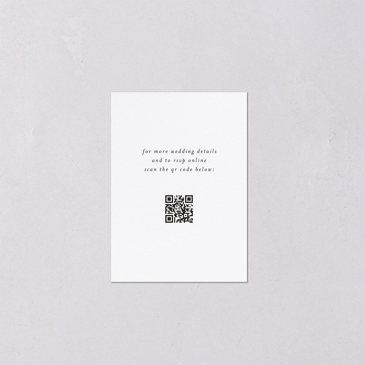 Fairytale Luxury QR Code RSVP Cards Pure White Signature Standard