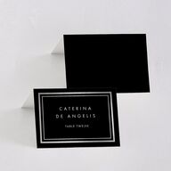Polished Frame Foil Place Cards Silver Licorice Signature