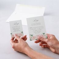 Formal Peony Garden QR Code RSVP Cards Dusty Rose Signature Standard