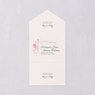Whimsical Retro Cartoon All-in-One Wedding Invitations Candy Pink Signature Light Both Recipient and Return Addresses No